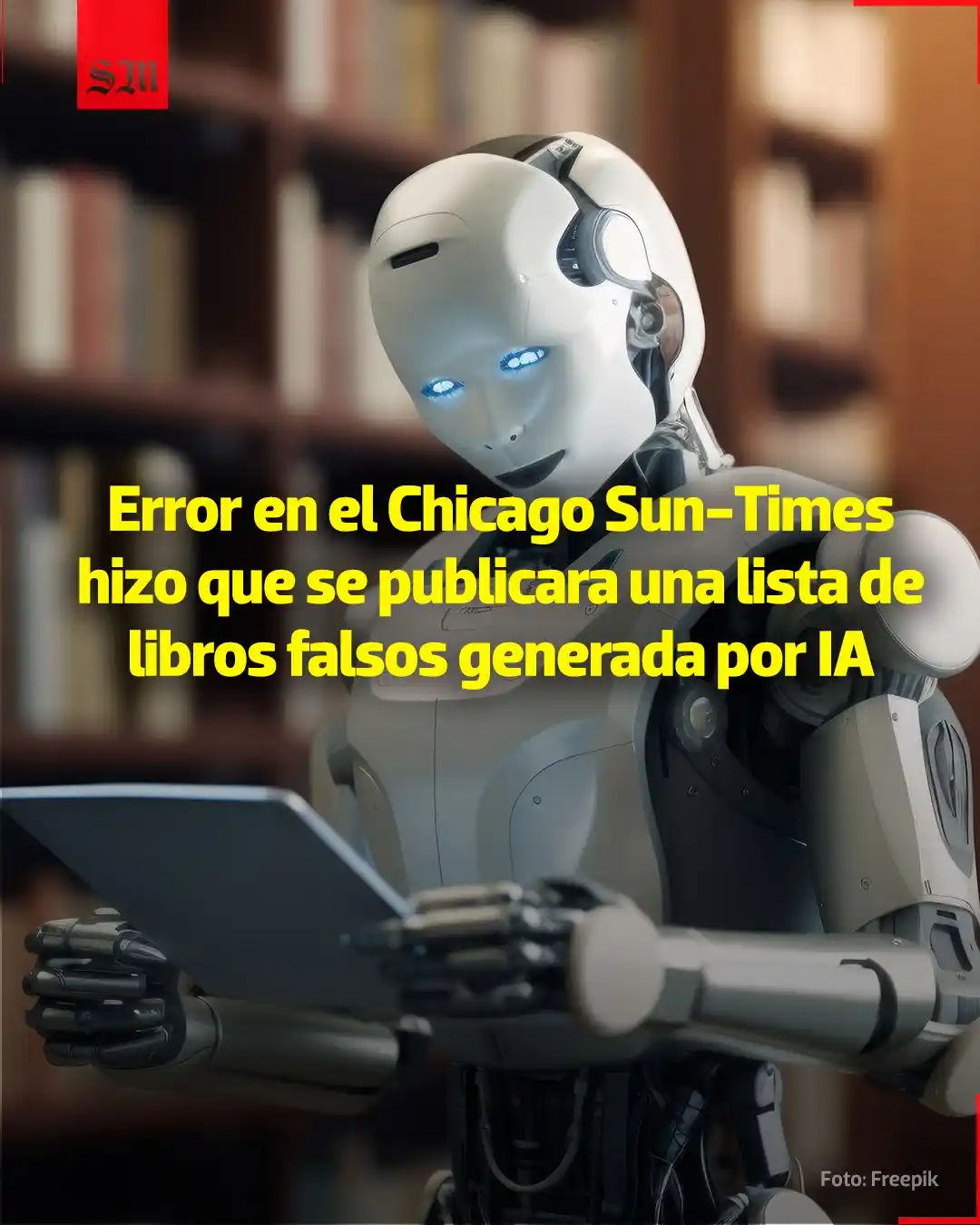 Image from El Sol de México: 😱 📚💻Un grave error ocurrió en el Chicago Sun-Times cuando se public...
