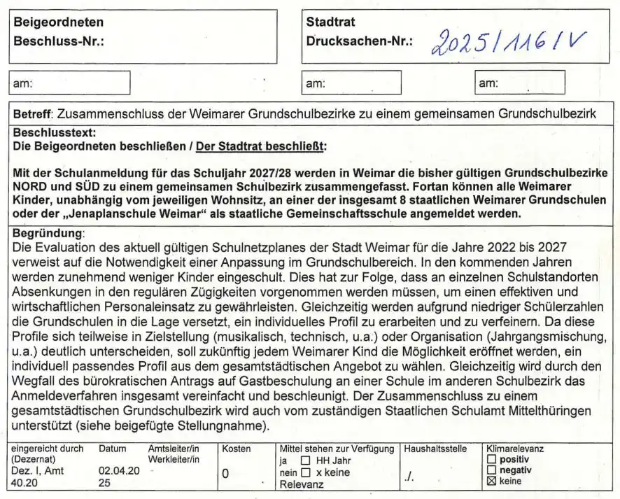 Image from Oberweimar-Ehringsdorf: Zur nächsten Stadtratssitzung am 25. Juni 2025 steht vrstl. diese Druc...