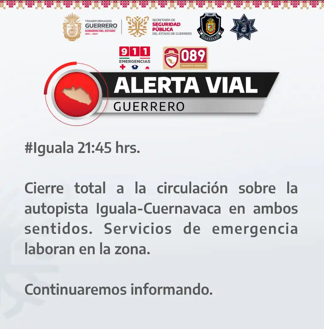 Image from Secretaría de Seguridad Pública del Gobierno del Estado de Guerrrero: <a class="text-blue-500 hover:underline cursor-pointer" href="/hashtag...