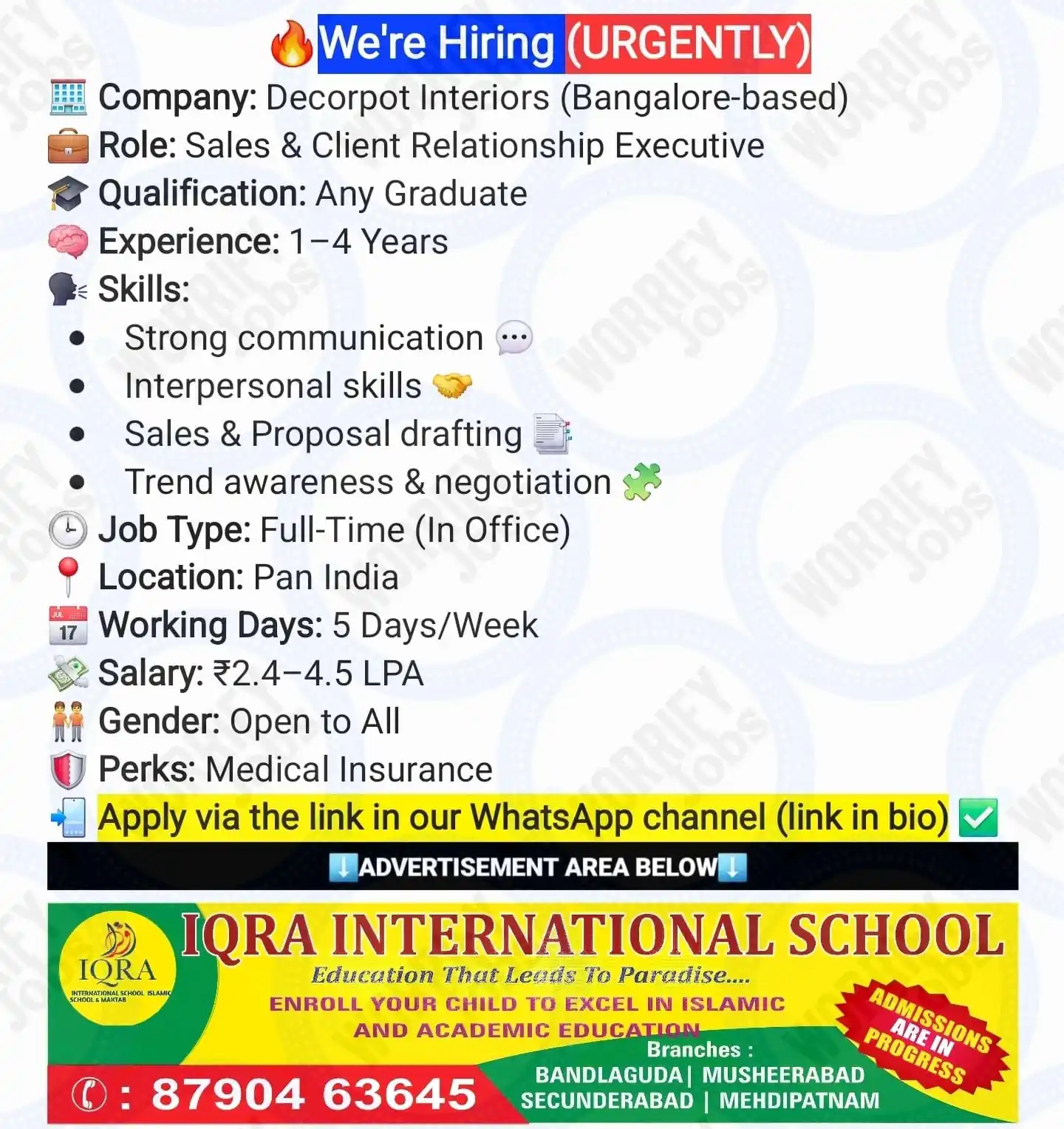Image from WorrifyJobs™: *🔥Apply Now:🔥* https://unstop.com/jobs/inside-sales-executive-decorp...