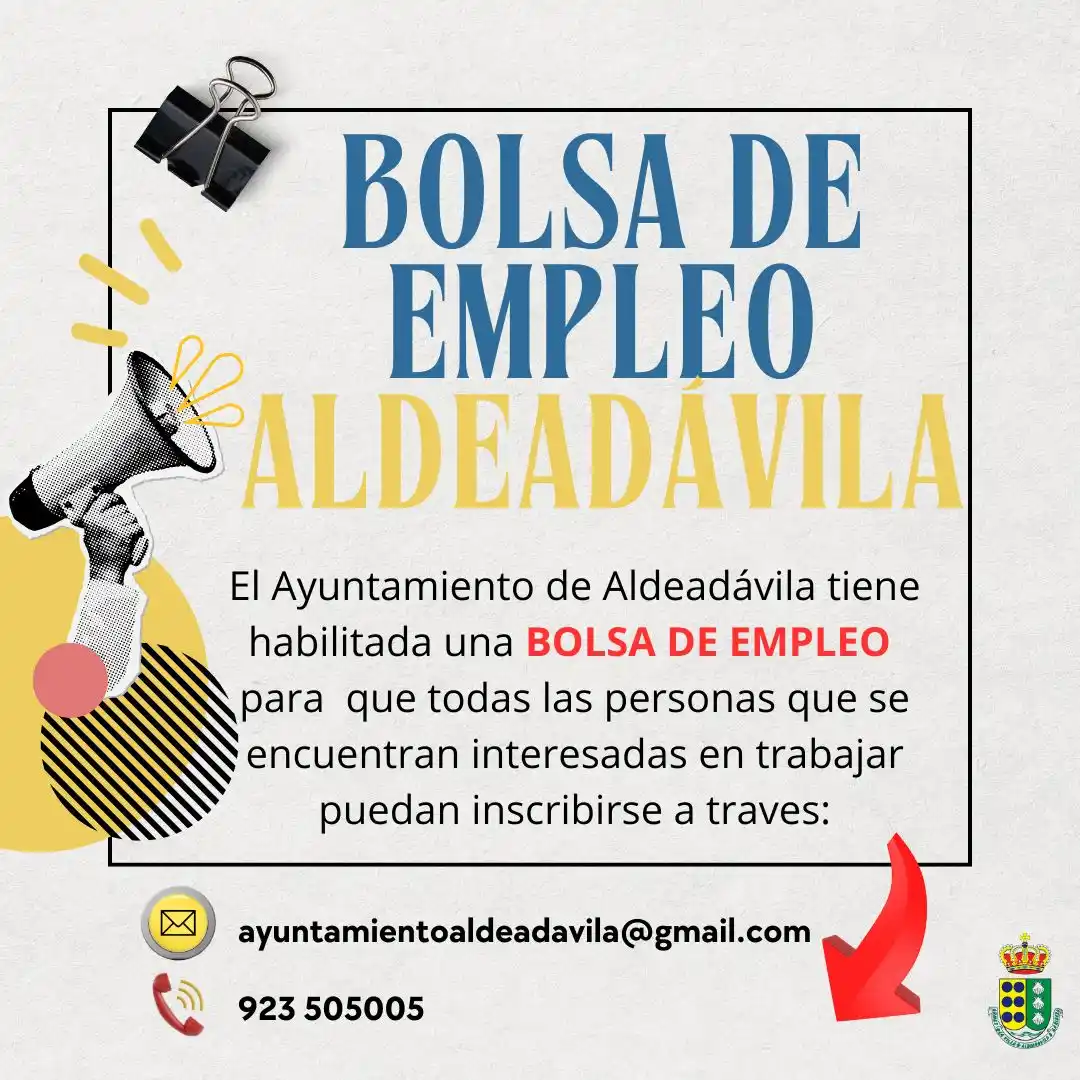 Image from Aldeadávila De La Ribera: 📢 ¡Atención! BOLSA DE EMPLEO en Aldeadávila de la Ribera 📢 ¿Buscas t...