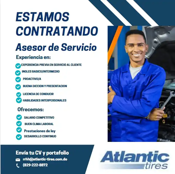 Image from Disi Mota Publicidad Empleos: Bávaro Envia tu CV y portafolio rrhh@atlantic-tires.com.do (829-222-8...