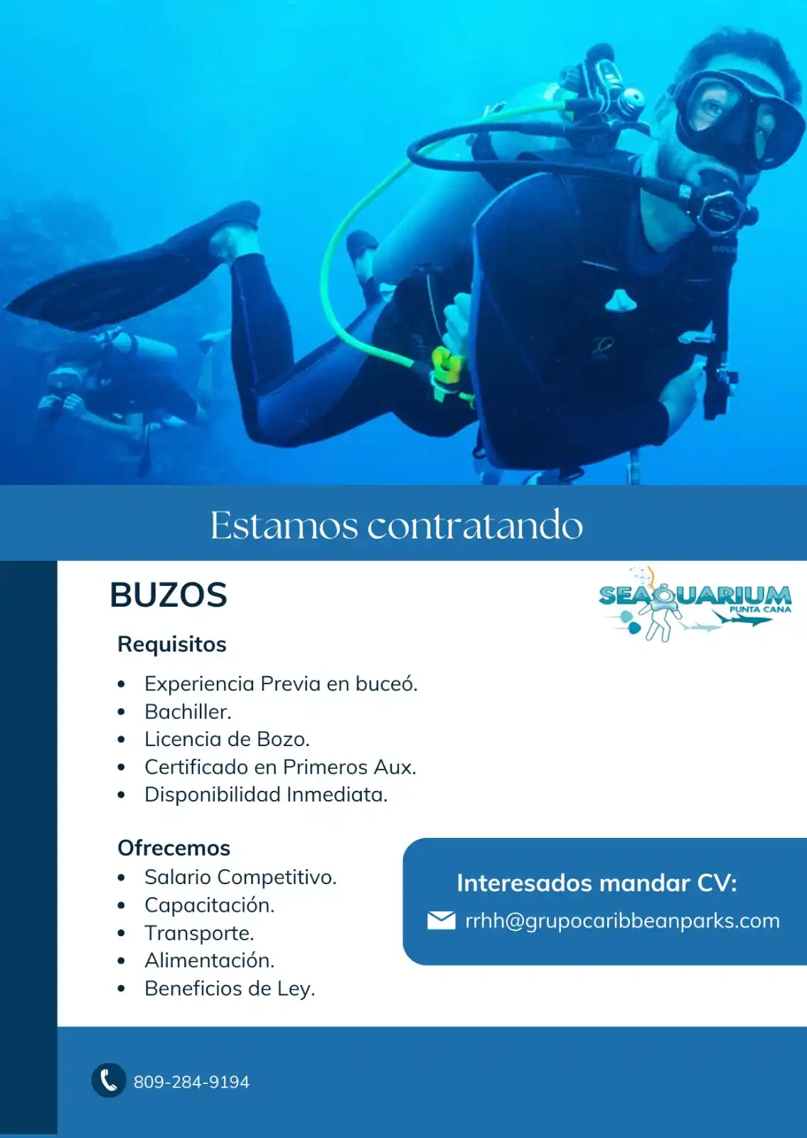 Image from Disi Mota Publicidad Empleos: Bávaro rrhh@grupocaribbeanparks.com 809-284-9194...