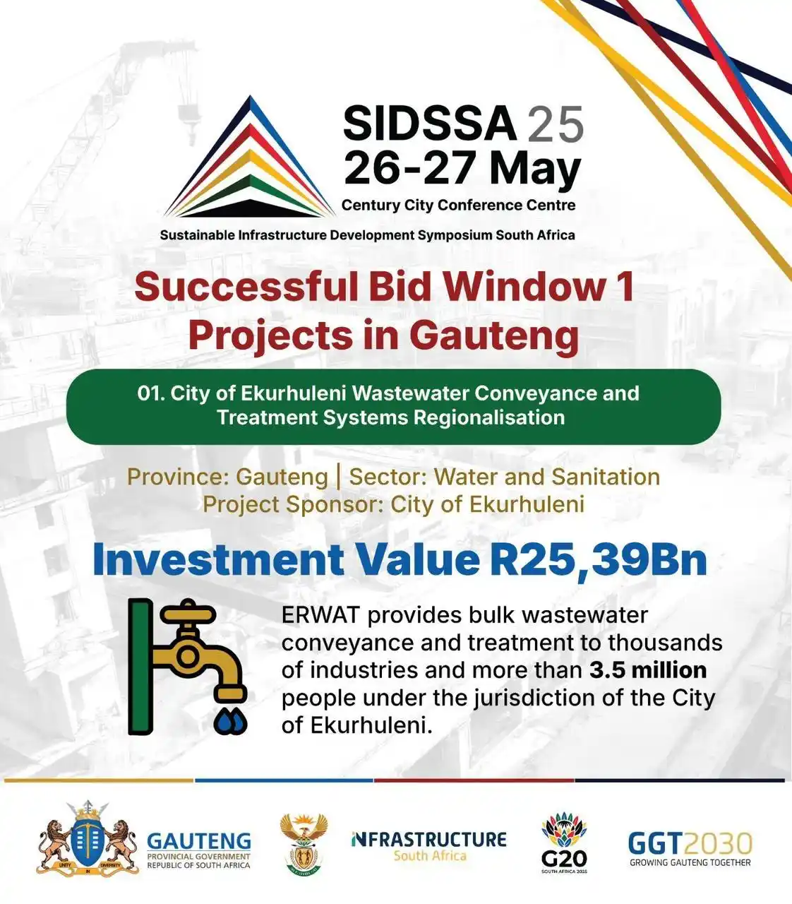Image from City of Ekurhuleni: 🔊 *BIG NEWS FOR EKURHULENI!*  ✅ Our city has been selected by Infrast...