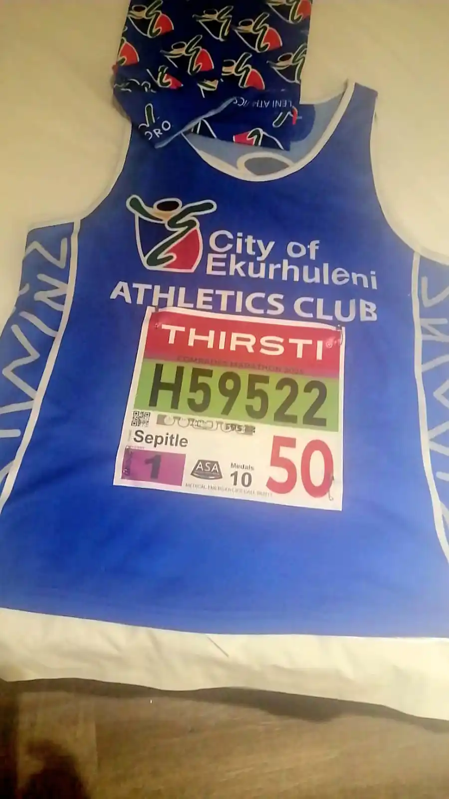 Image from City of Ekurhuleni: 👟👟COE FLAG FLIES HIGH AT COMRADES MARATHON The <a class="text-blue-...