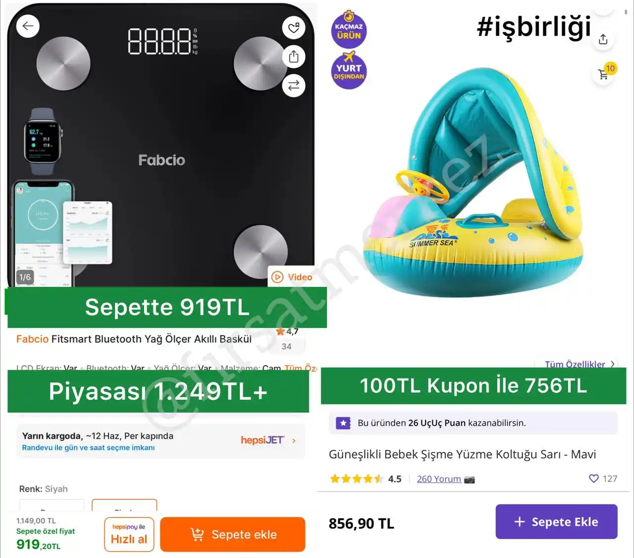 Image from İndirim Fırsat Merkezi: 🔥Fabico Fitsmart Bluetooth Yağ Ölçer Akıllı Baskül   ✅Sepette 919TL’y...