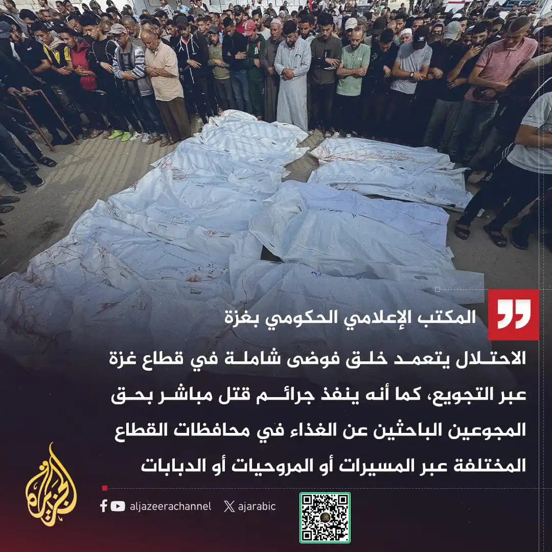 Image from غزة فلسطین الآن 🇵🇸 Gaza Palestine Now الجزيرة اخبار الجزیرۃ Updates, Islamic Arabic Urdu & English: 🚨غزہ میں سرکاری میڈیا آفس: قا--بض غزہ کی پٹی میں خوراک کی تلاش میں بھ...