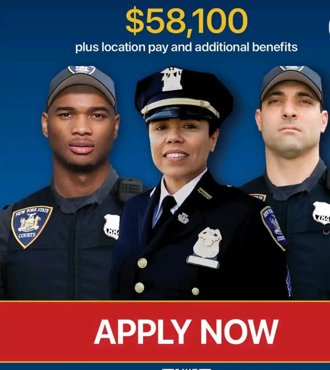 Image from NYC JOBS: Join the Best, Become a Court Officer. No experience needed. Fulfillin...
