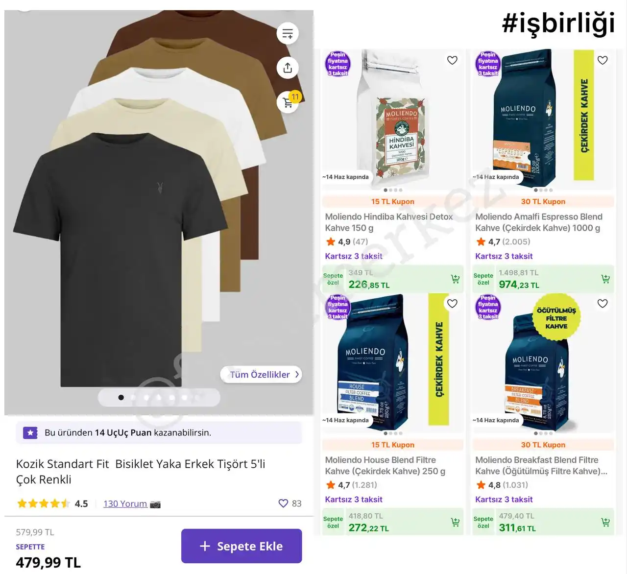 Image from İndirim Fırsat Merkezi: 🔥Kozik Standart Fit Bisiklet Yaka Erkek T-Shirt 5’li ✅479TL’ye Düştü...