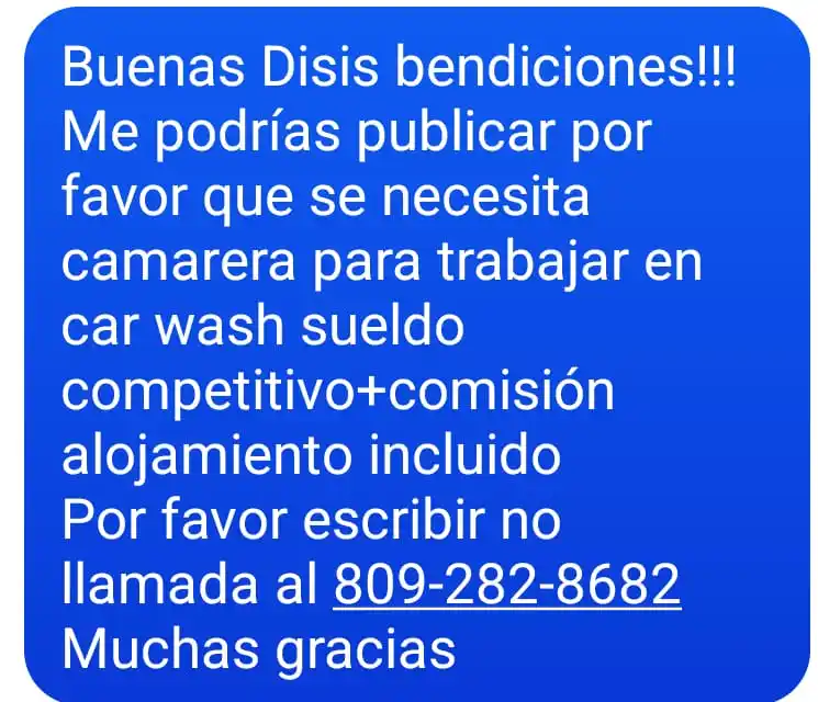 Image from Disi Mota Publicidad Empleos: Laguna de Nisibon  809-282-8682...