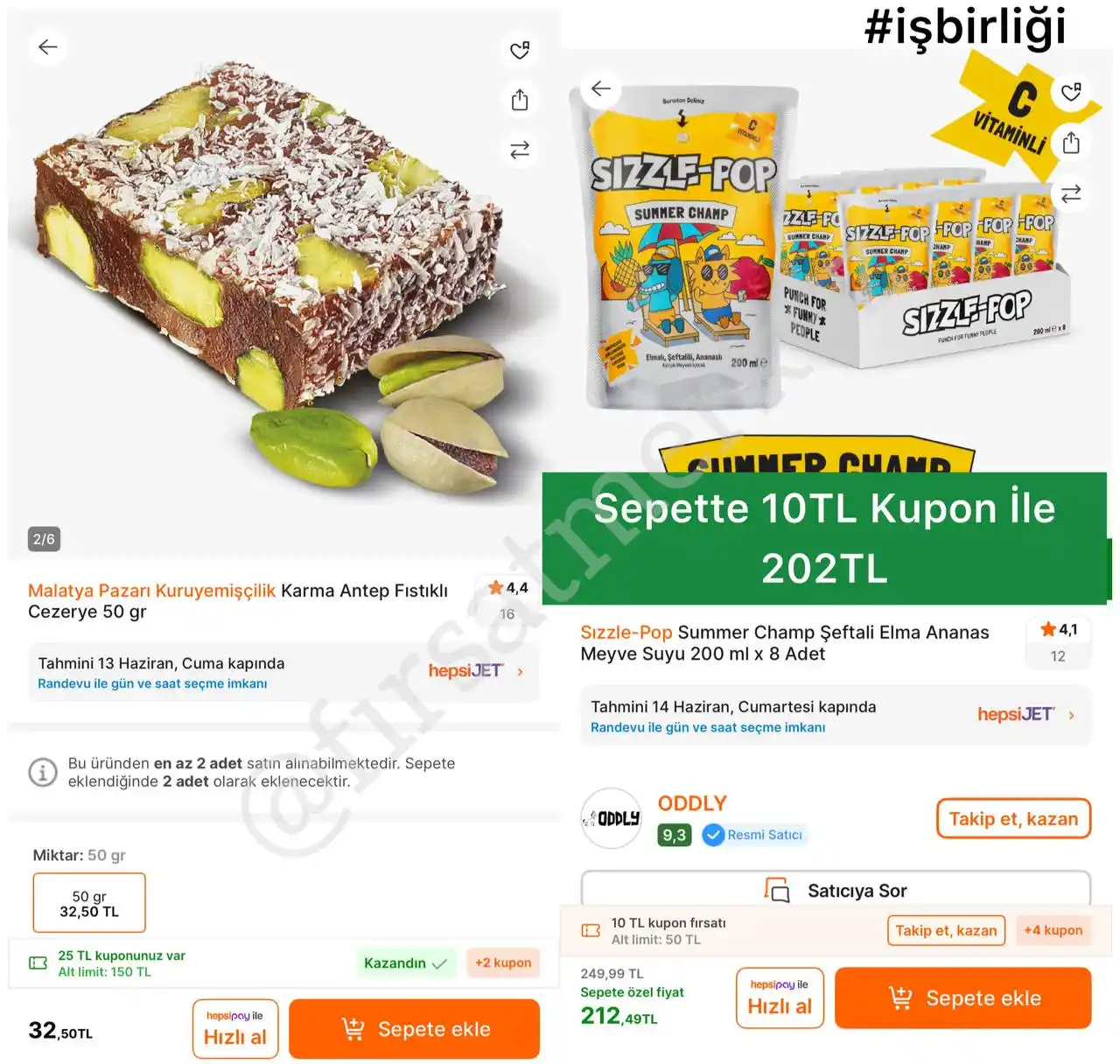 Image from İndirim Fırsat Merkezi: 🔥Malatya Pazarı Karma Antep Fıstıklı Cezerye 50Gr ✅32TL’ye Düştü - ...