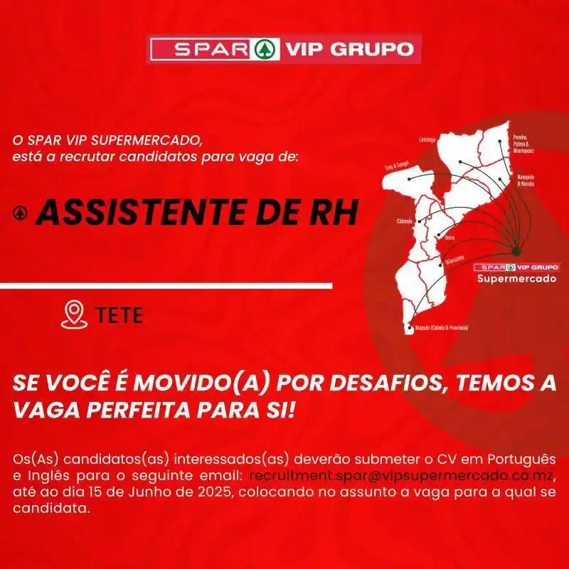 Image from News Online Moz Condutores Lda: O SPAR VIP SUPERMERCADO, está a recrutar candidatos para vaga de: • C...
