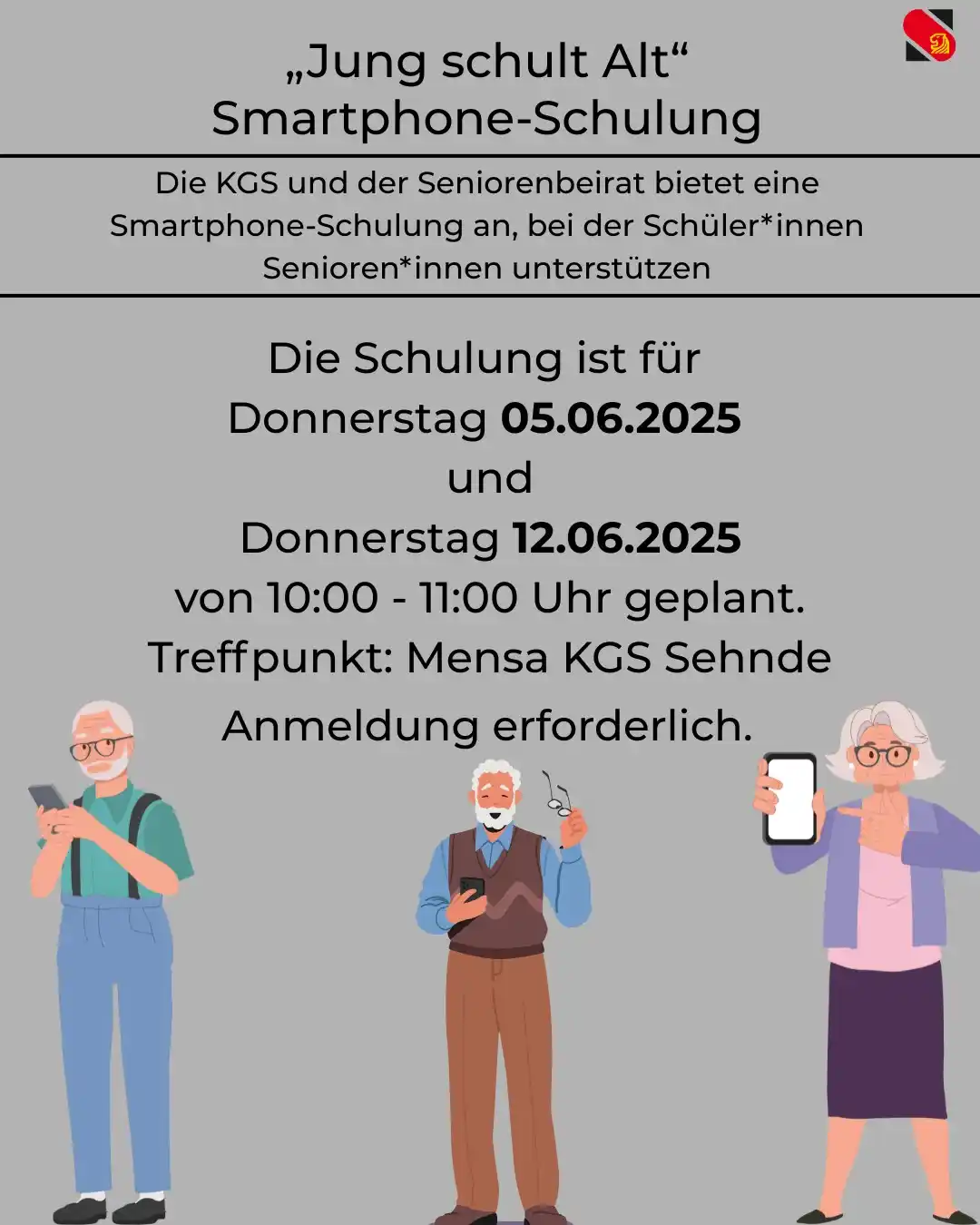 Image from Stadt Sehnde: 📱 Smartphone-Schulung für Senior*innen 📱 Ihr möchtet euer Smartphon...