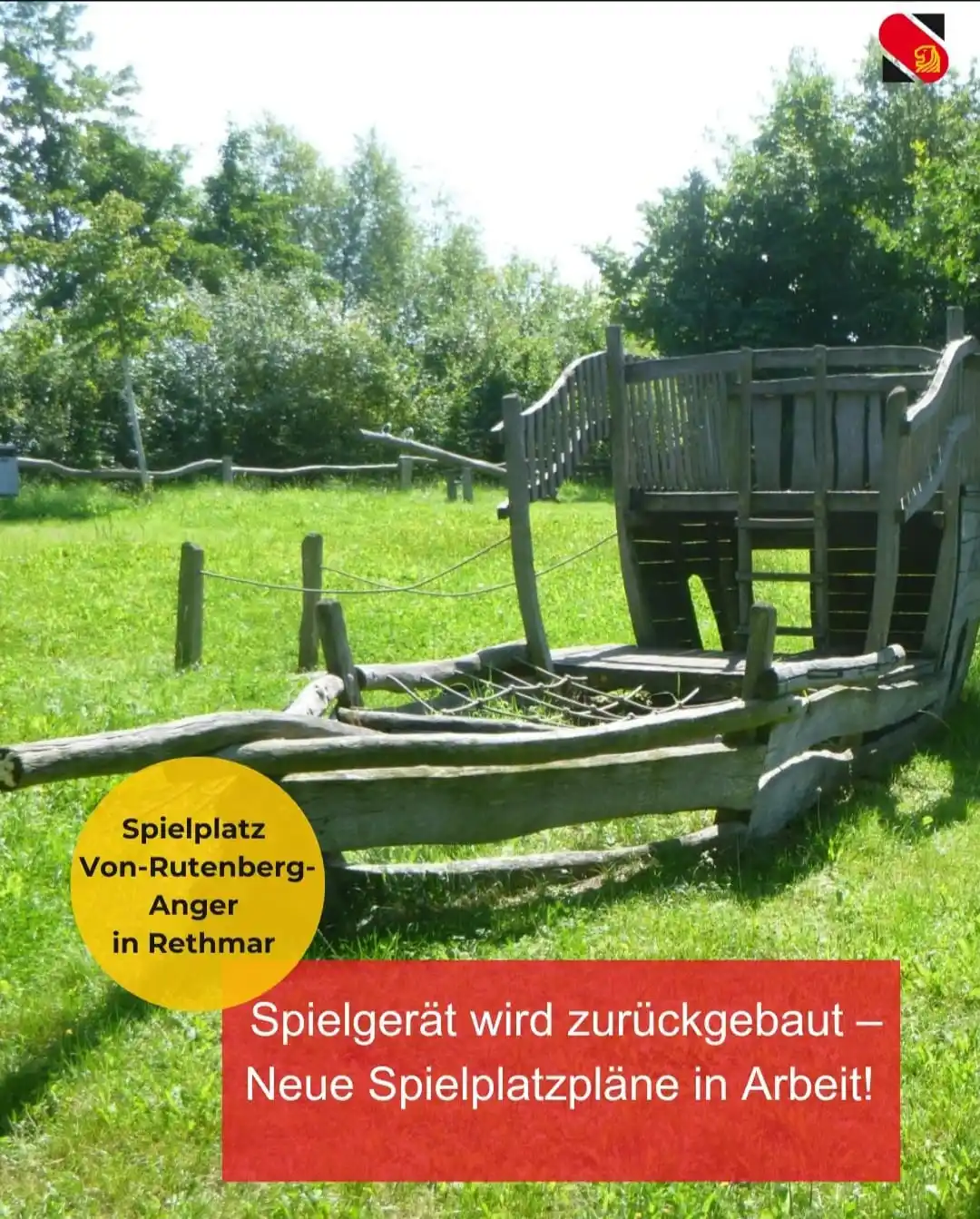 Image from Stadt Sehnde: 🛠️ Spielgerät wird zurückgebaut – Neue Spielplatzpläne in Arbeit! Auf...