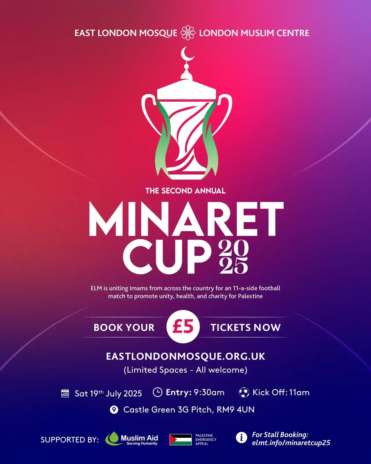 Image from East London Mosque & London Muslim Centre: ⚽ *The ELM Minaret Cup is Back - Imams Footall Match!* Join us for th...