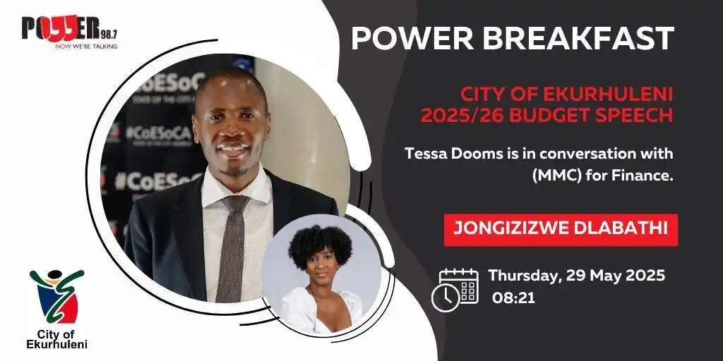 Image from City of Ekurhuleni: 🎙️ *TUNE IN!!!*  The MMC for Finance, Ald. Jongizizwe Dlabathi, joins...