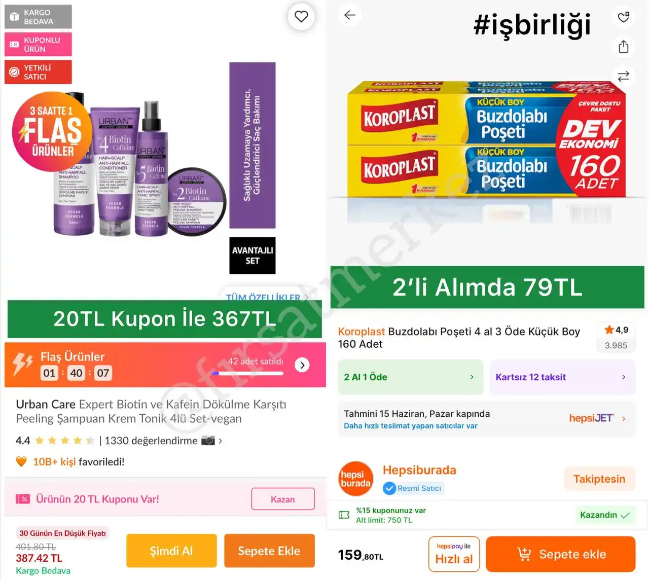 Image from İndirim Fırsat Merkezi: 🔥Urban Care Expert Biotin Ve Keratin Dökülme Karşıtı 4’lü Set ✅Ürün ...