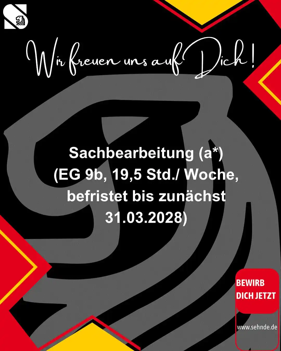 Image from Stadt Sehnde: Wir freuen uns auf Dich! Sachbearbeitung (a*) (EG 9b, 19,5 Std./ Woche...