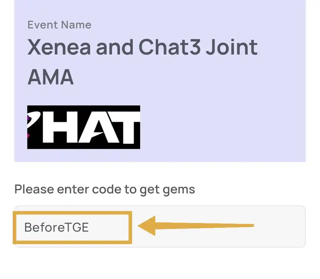 Image from JOSMART CRYPTO ARENA: XENEA × Chat3 AMA Code✨ Code: BeforeTGE Head over to the Chat3 tasks...