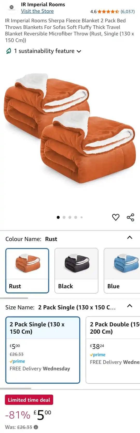 Image from Star Freebies UK: £5 for 2x Sherpa fleece blankets (usually £26) for a limited time. It...
