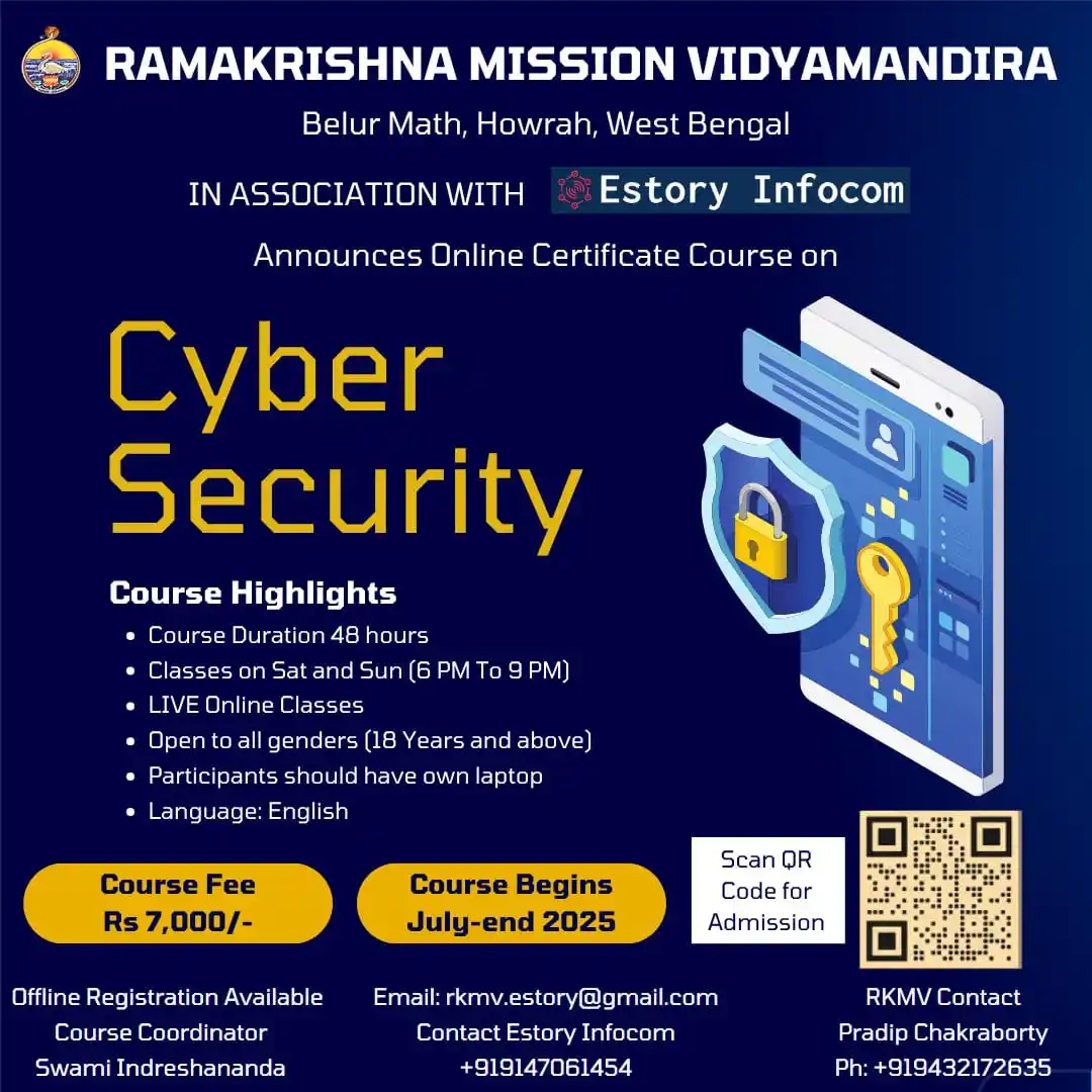 Image from Ramakrishna Mission Vidyamandira (RKMV): Announcing the Third Batch of Our Online Certificate Course on Cyber S...