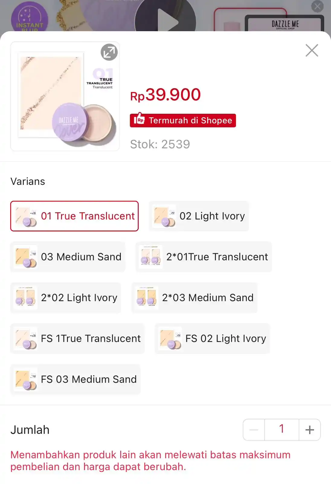 Image from DISKONAN PROMO SHOPEE👛 RACUN SHOPEE🎀 PROMO BELANJA ONLINE 🛒: DAZZLE ME Better Than Filter Fixed Loose Powder Blur Effect https://s....