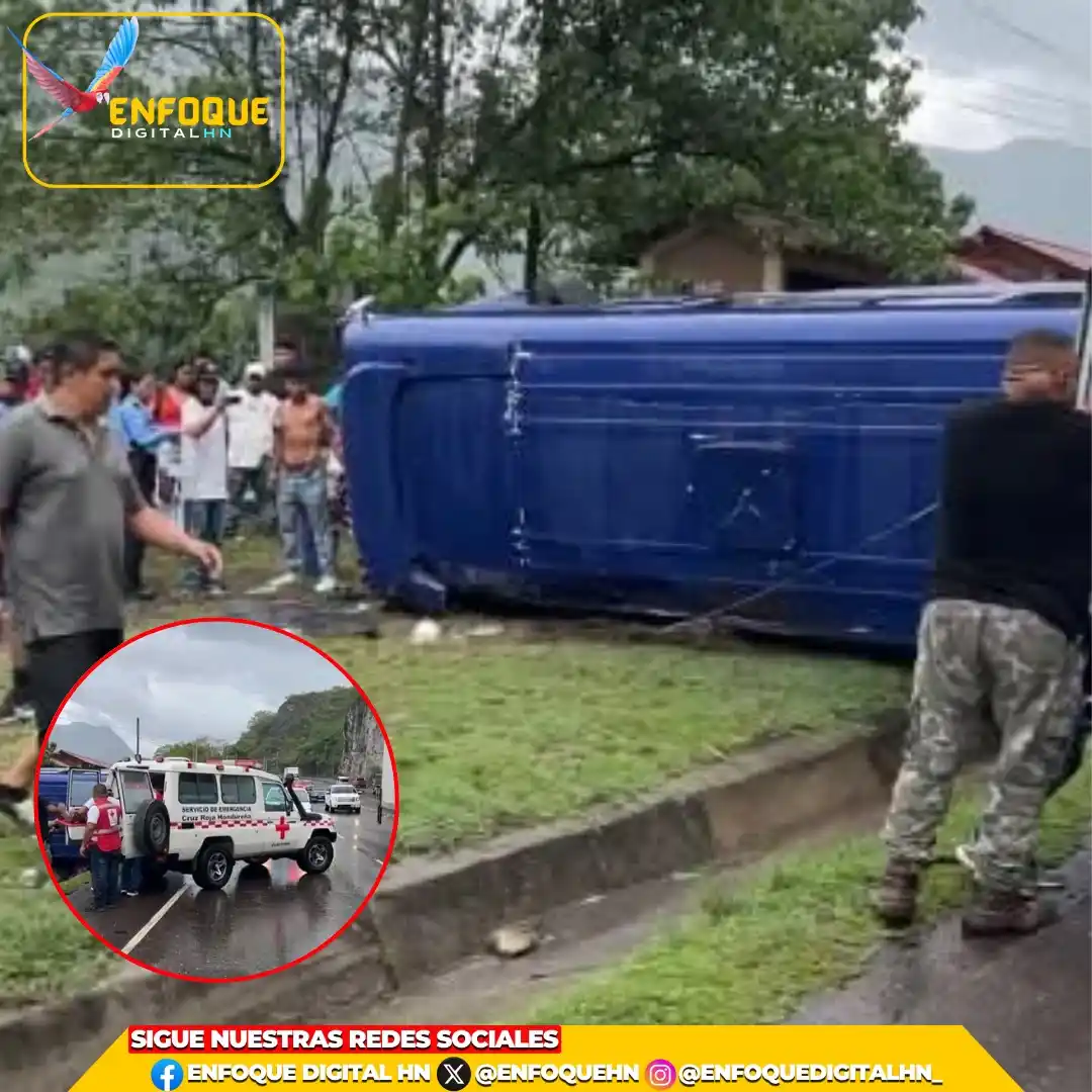 Image from Enfoque Digital HN: EDHN 🚨 || Un accidente tipo volcamiento dejó al menos tres personas h...
