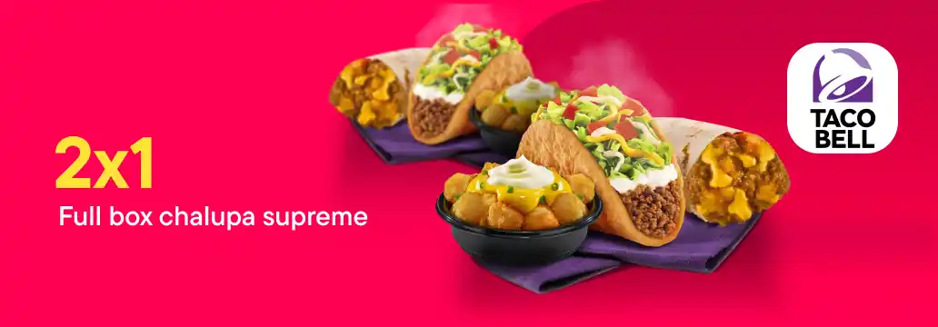 Image from PedidosYa Costa Rica: *¡ES MIÉRCOLES Y LA PREGUNTA ES: ¿YA PEDISTE TU 2x1 EN TACO BELL POR ₡...