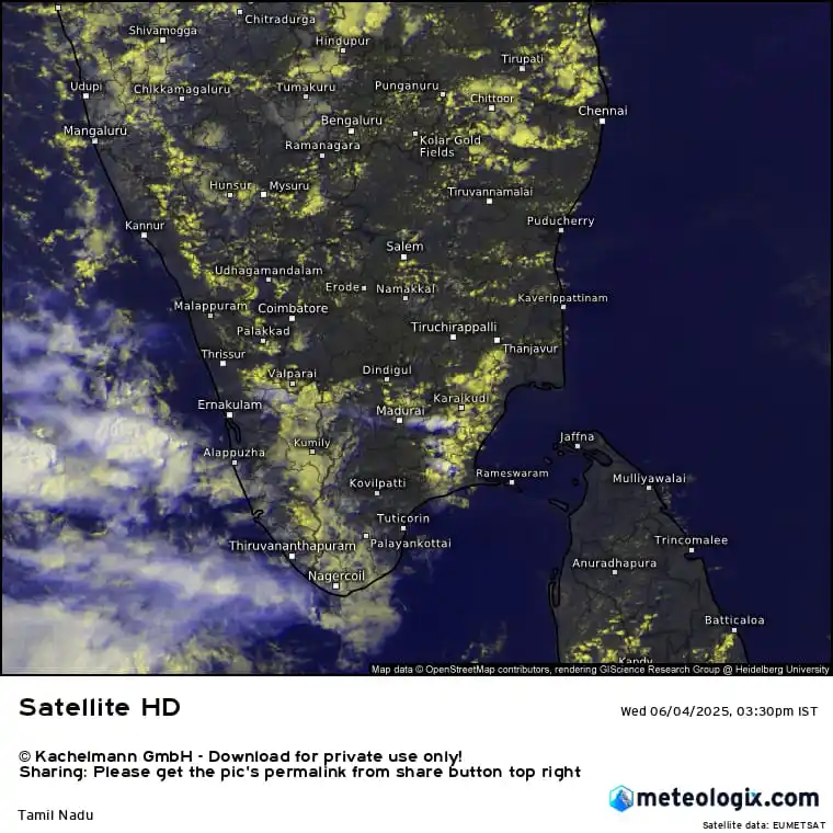 Image from Prassanna: Hot weather to continue in TN. Next 5-6days will be dull with subdued ...
