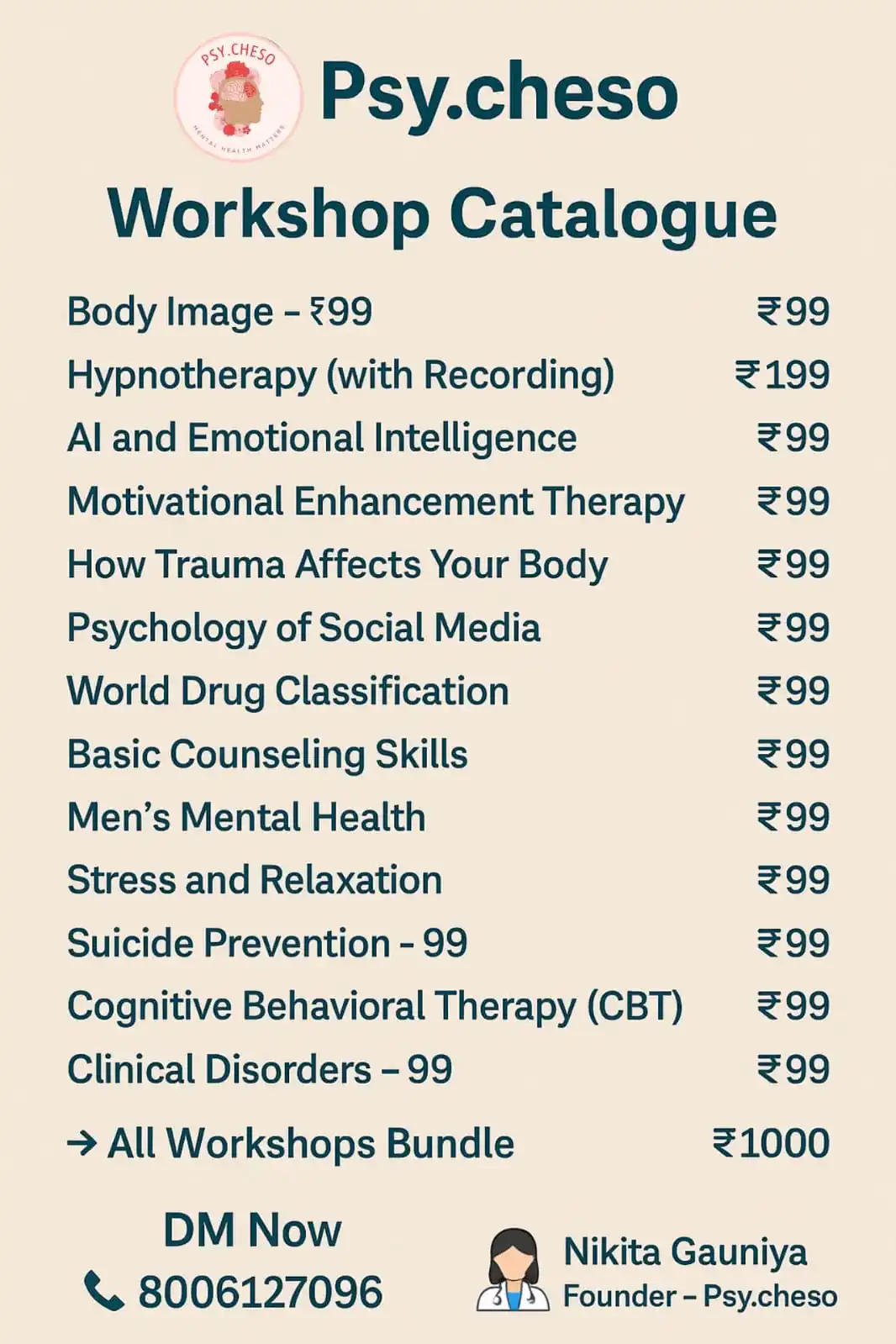 Image from Psy.cheso: *If you want certificates and study resources for these workshops, the...