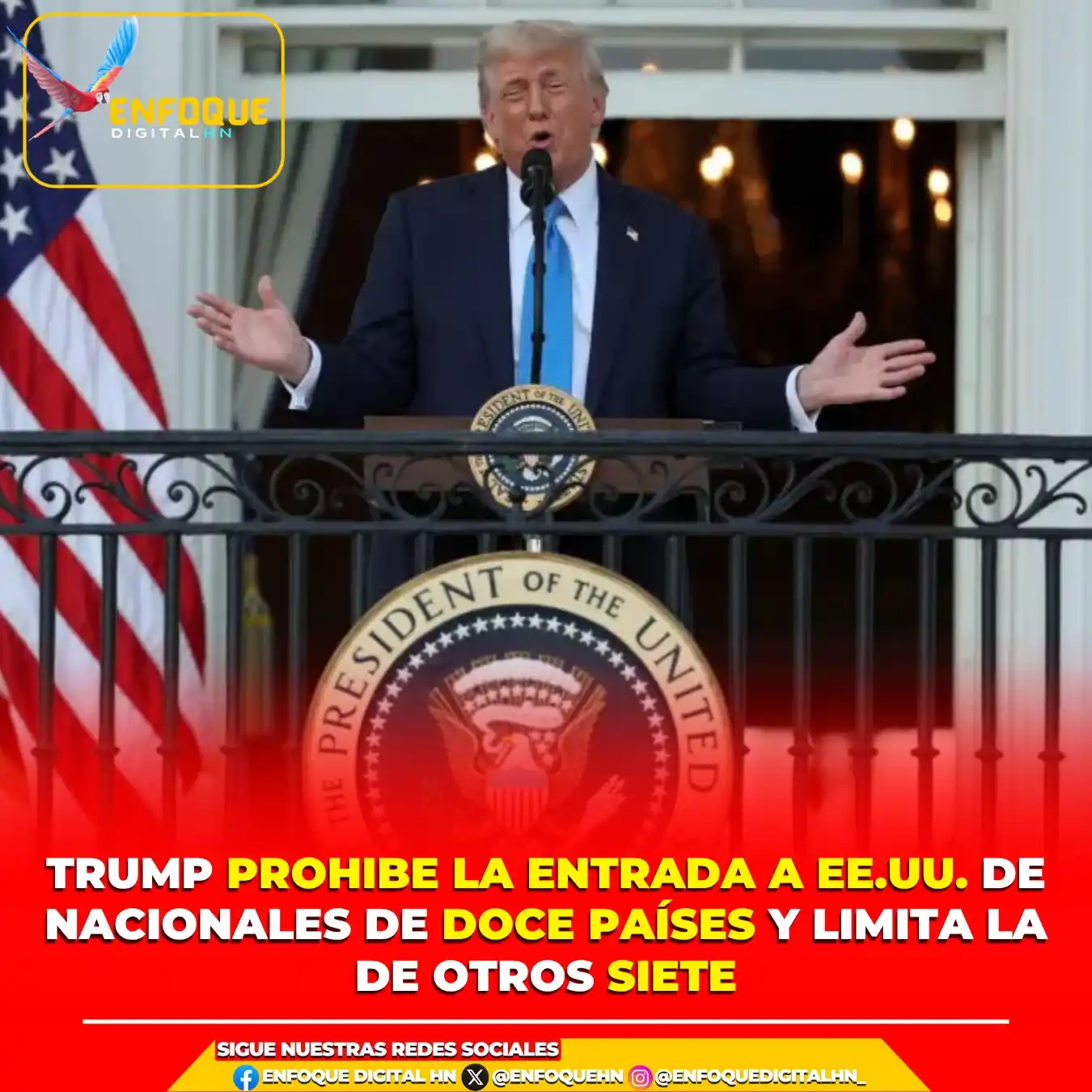 Image from Enfoque Digital HN: INTERNACIONALES 🚨🇺🇸 || El presidente de EE.UU., Donald Trump, ha p...