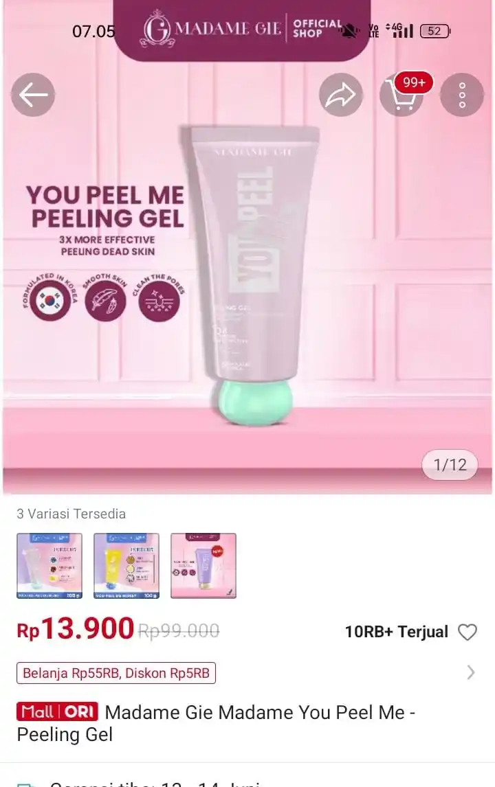 Image from DISKONAN PROMO SHOPEE👛 RACUN SHOPEE🎀 PROMO BELANJA ONLINE 🛒: Madame Gie Madame You Peel Me - Peeling Gel https://s.shopee.co.id/8...