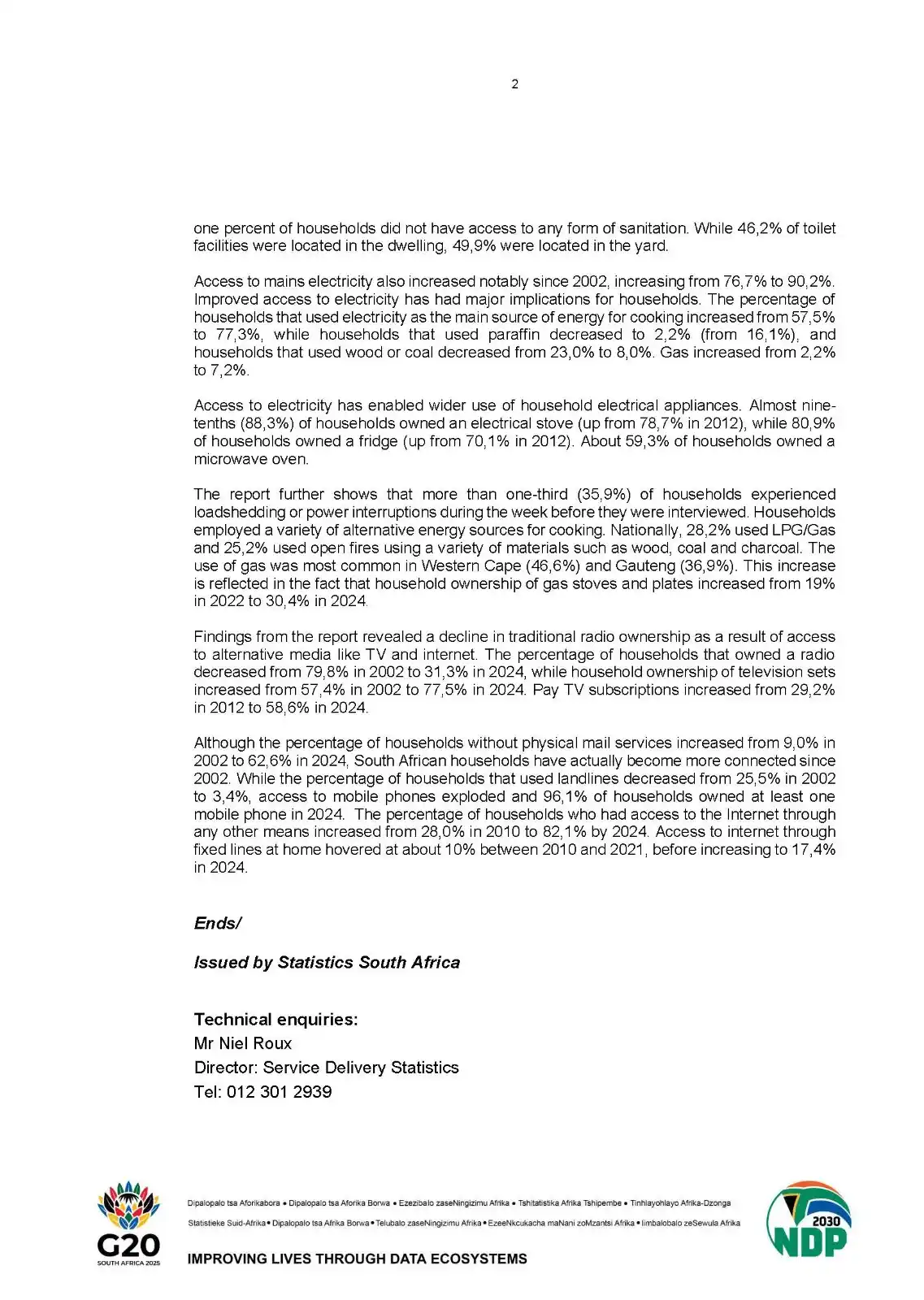 Image from Statistics South Africa: *Media Release* Reliance on government funding grew as the proportio...