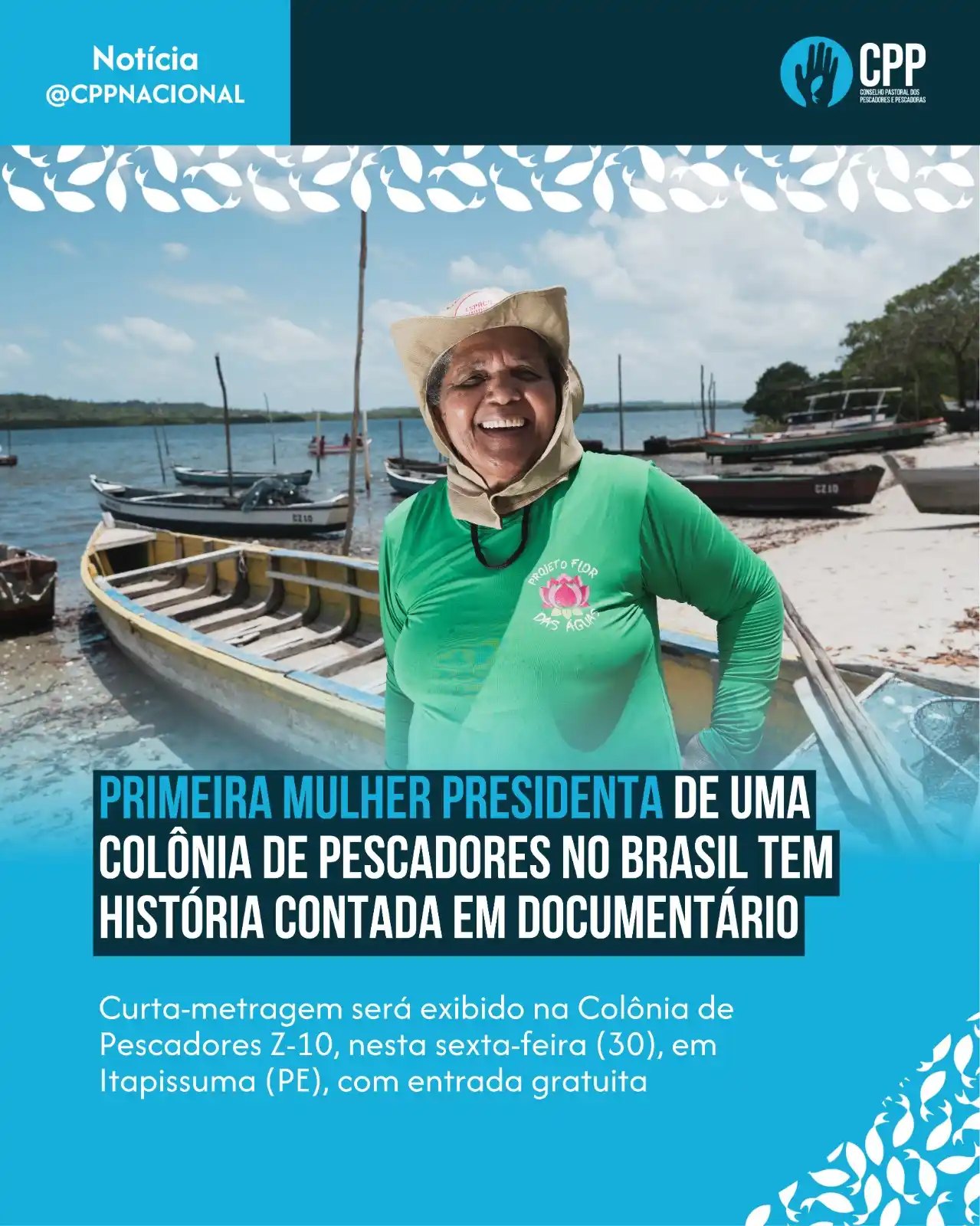 Image from Conselho Pastoral dos Pescadores e Pescadoras: 🎬🐟 O documentário “Pescadora de Direitos”, que conta a trajetória de...