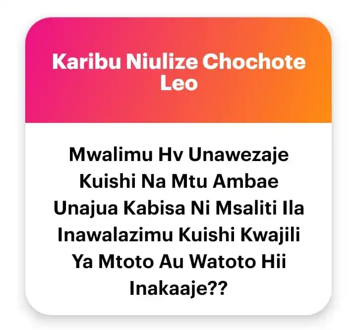 Image from ๐ข๐ง๐๐จ๐ ๐๐ก ๐๐๐๐ง: Sio wewe peke yako wanafamilia wengi wanaingia kwenye hali hii kwa sab...