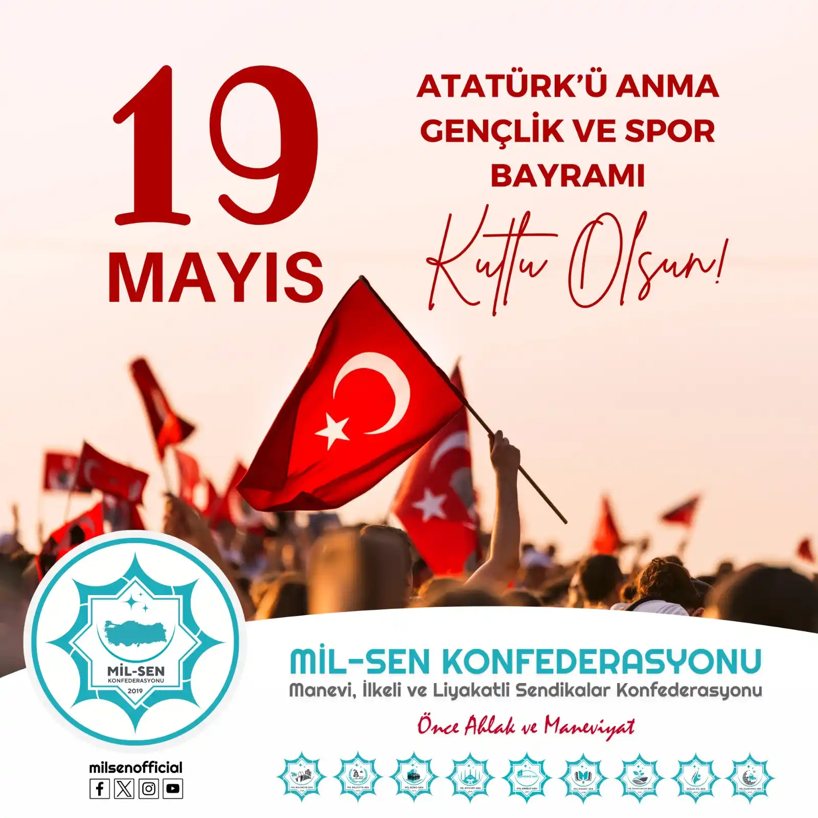 Image from Maarif Çalışanları Sendikası (Mil Maarif-Sen): *19 Mayıs Atatürk’ü Anma, Gençlik ve Spor Bayramı Kutlu Olsun!* 19 Ma...