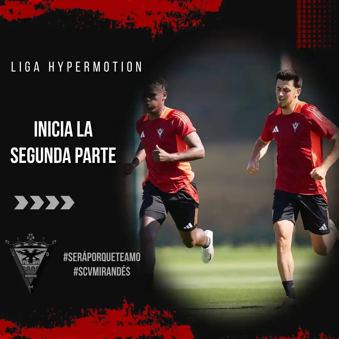 Image from SCV Mirandés: ⌚45' | 1-2 | Se reanuda el encuentro en Cartagonova ¡Vamos rojillos! ...