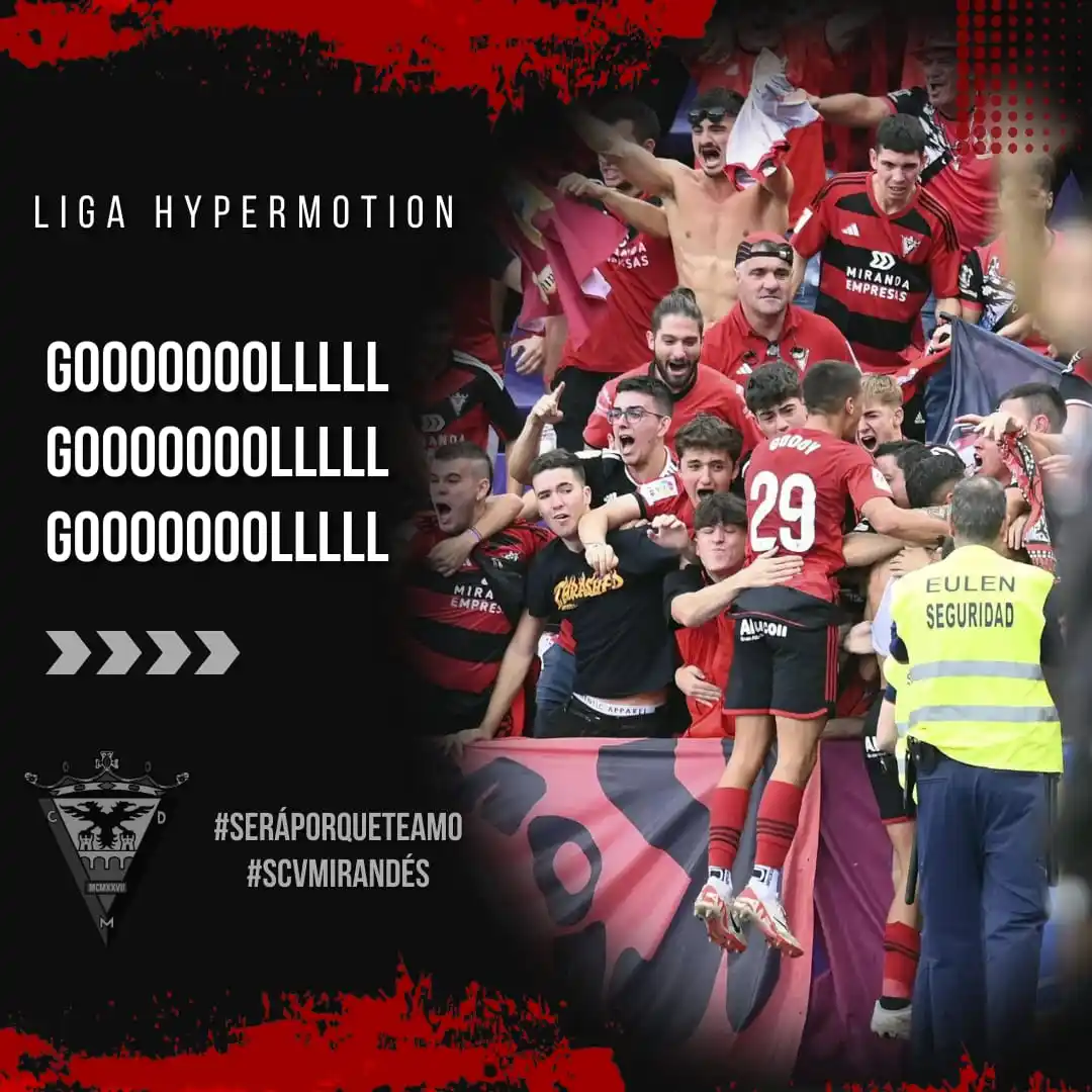 Image from SCV Mirandés: ⌚47' | 1-2 | G⚽⚽⚽⚽⚽⚽⚽⚽⚽⚽⚽LLLLLL DE JOEEEELLLLLL RRROOOOOCAAAAAA!!! <...