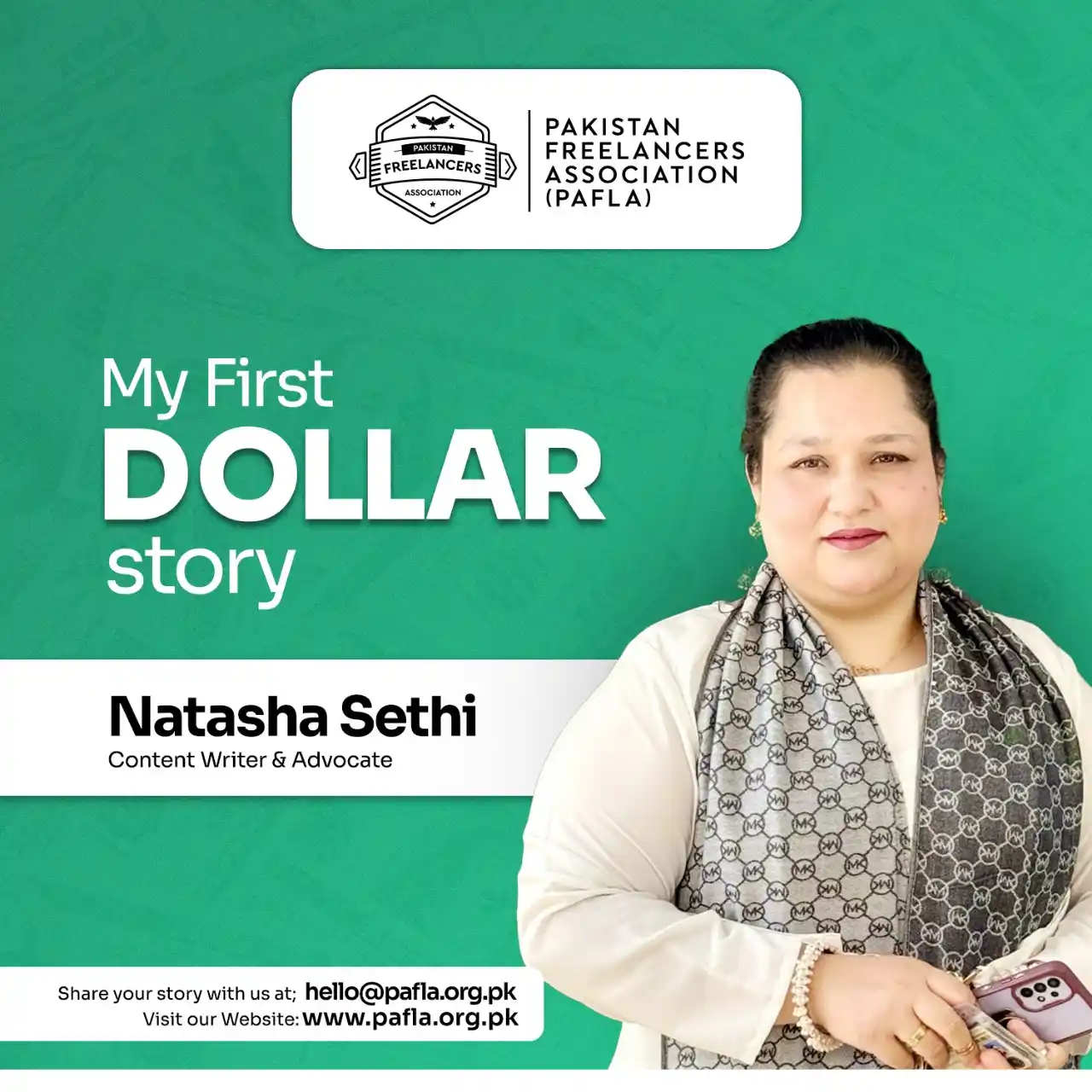 Image from PAFLA - Pakistan Freelancers Association: An advocate by profession, a writer by passion. Meet Natasha Sethi, a...