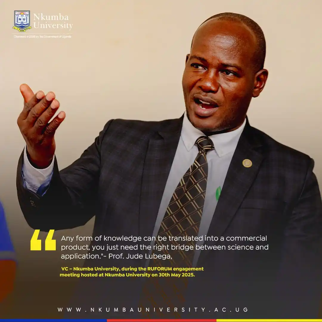 Image from Nkumba University: "Any form of knowledge can be translated into a commercial product, yo...