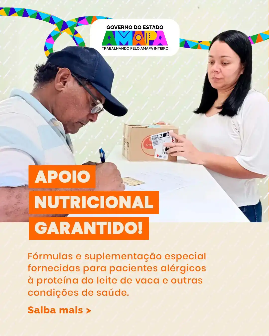 Image from Governo do Amapá : 🥛 Apoio nutricional garantido! O Governo do Amapá fornece, de forma ...