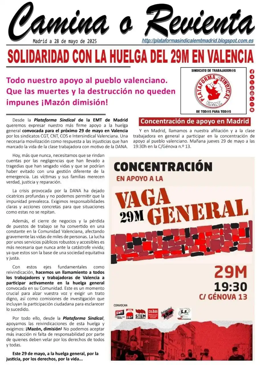 PLATAFORMA SINDICAL EMT post