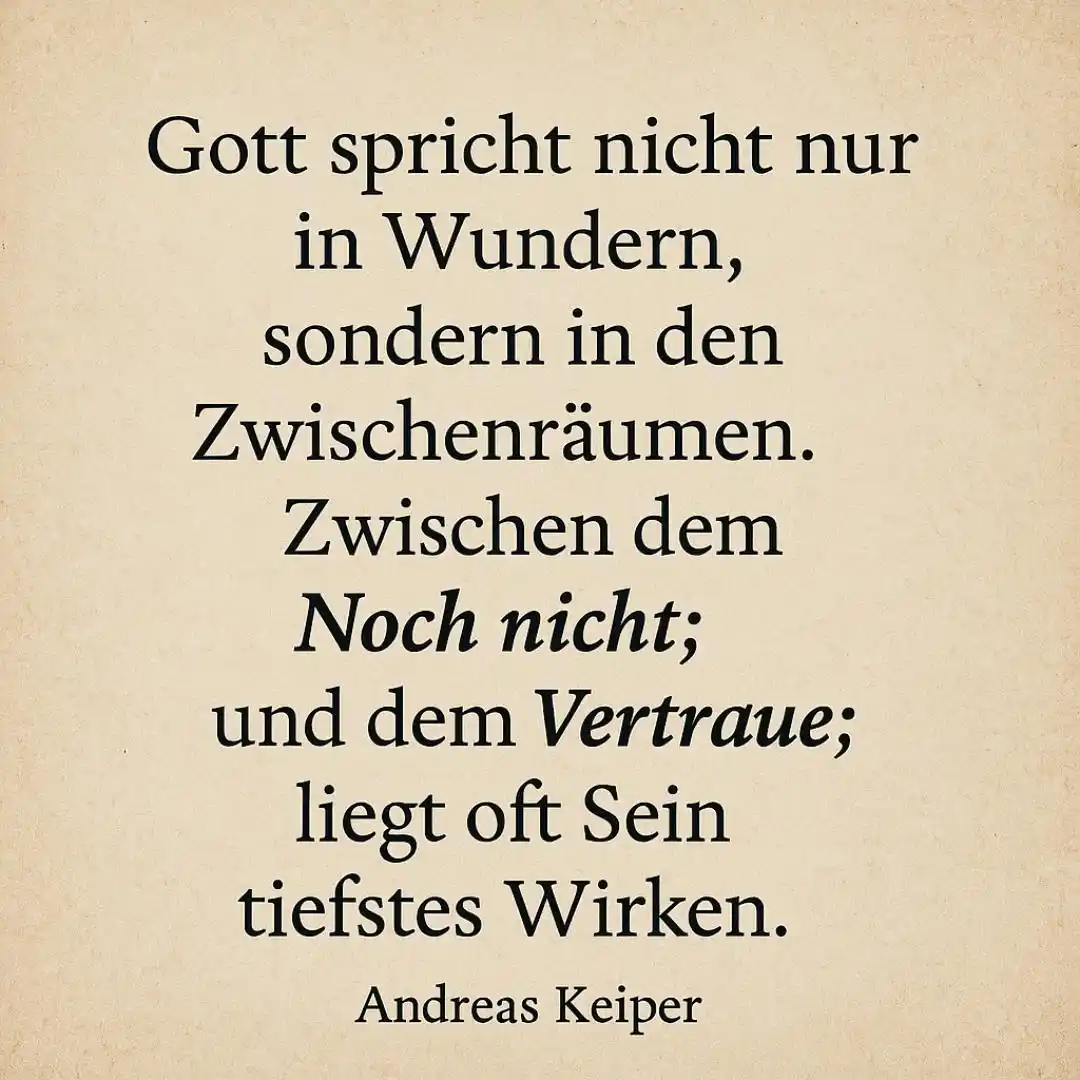 Image from Tägliche „Glaubensimpulse to go“ mit Andreas Keiper: Ein stilles „Ich glaube trotzdem“ ist manchmal ein lauteres Zeugnis al...
