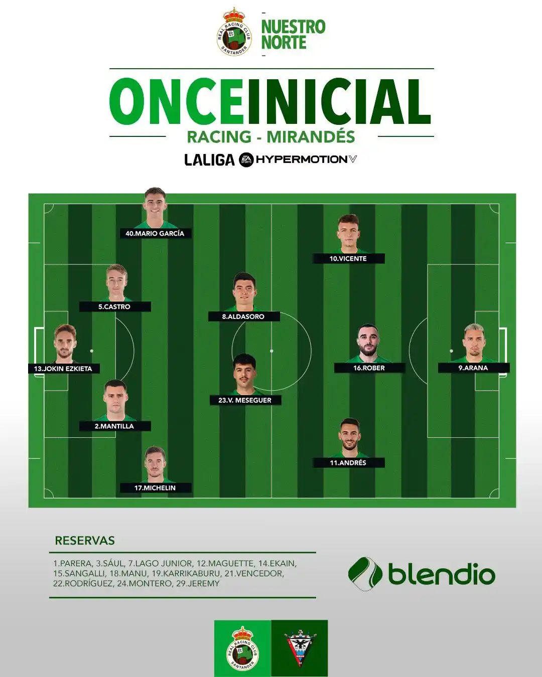 Image from SCV Mirandés: 👕 El once del Racing <a class="text-blue-500 hover:underline cursor-...