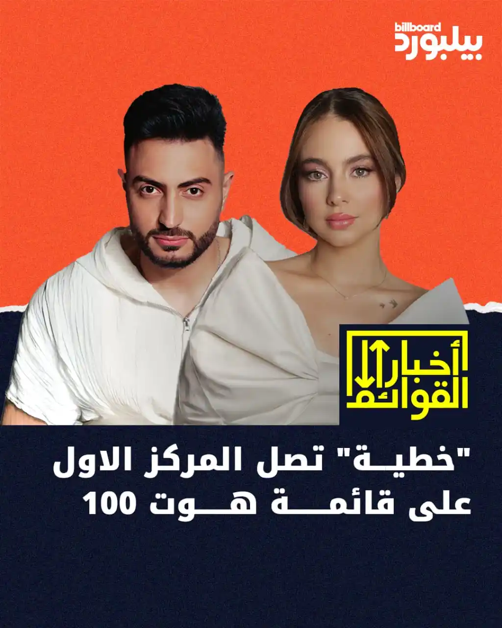Image from Billboard Arabia - بيلبورد عربية: حقّق الثنائي بيسان إسماعيل وفؤاد جنيد إنجازًا غير مسبوق لكليهما بتصدر ...