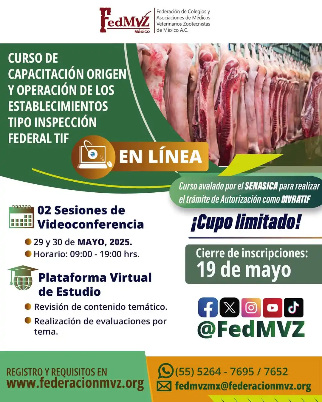 Image from FedMVZ: ⚠️HOY ÚLTIMO DÍA DE INSCRIPCIONES ⚠️ Curso de Capacitación en línea �...