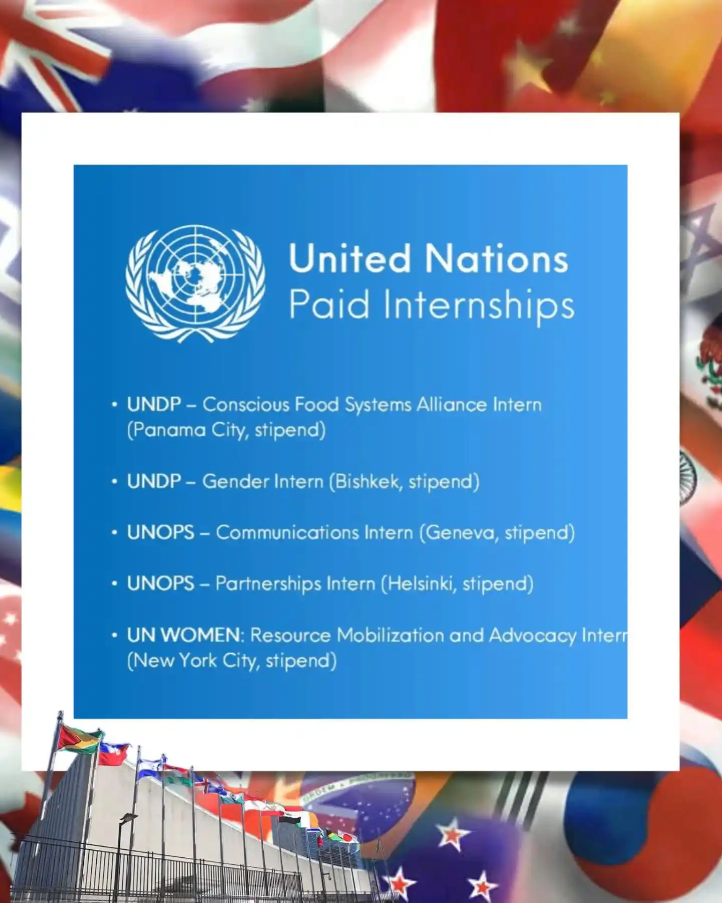 Image from Research Updates Foundation(Master/ PhD/ Postdoc/ Job): ✨ PAID UNITED NATIONS OPPORTUNITIES FOR YOUTH 🌐 Want to set foot in ...
