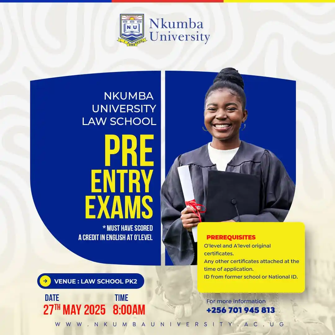 Image from Nkumba University: School of Law Pre-Entry Exams We are pleased to inform applicants for...