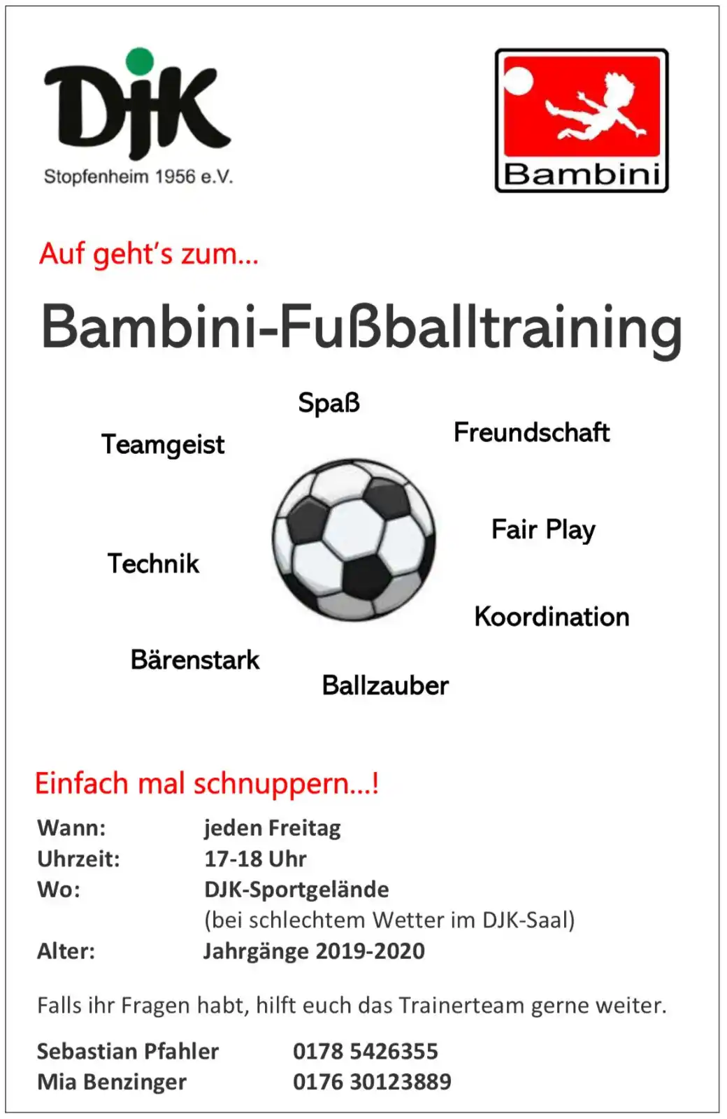Image from DJK Stopfenheim: Seit einiger Zeit gibt’s bei der DJK auch *Bambini-Fußball*. Aktuell s...