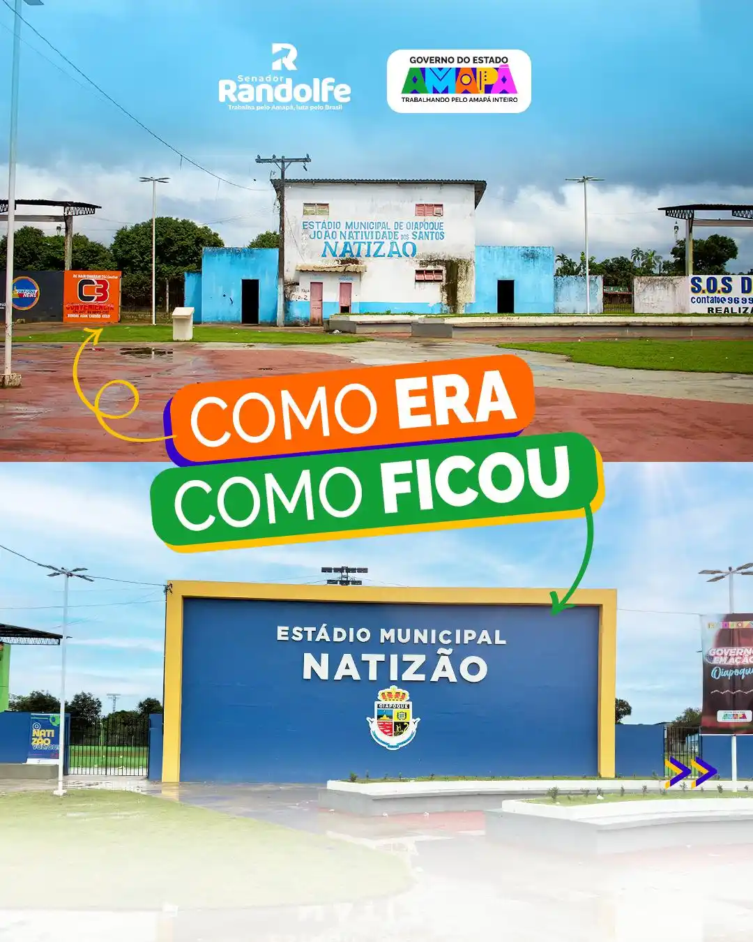 Image from Governo do Amapá : 🚜 Tem trabalho do Gov pelo Amapá inteiro!  🏟️ O Estádio Natizão, em ...